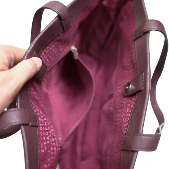 KATE SPADE Roselyn Hunts Burgundy Leather Tote Goat & Cowhide Feminine Corpcore - Picture 14 of 15